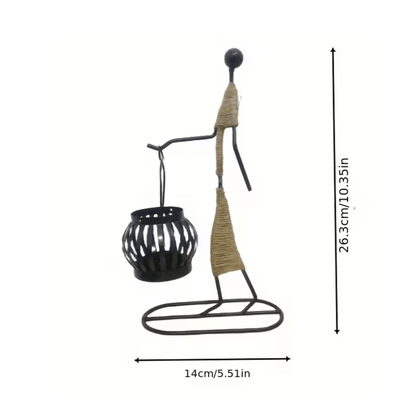 Nordic Abstract Metal Candle Holder Sculpture For Modern Home Decor 2