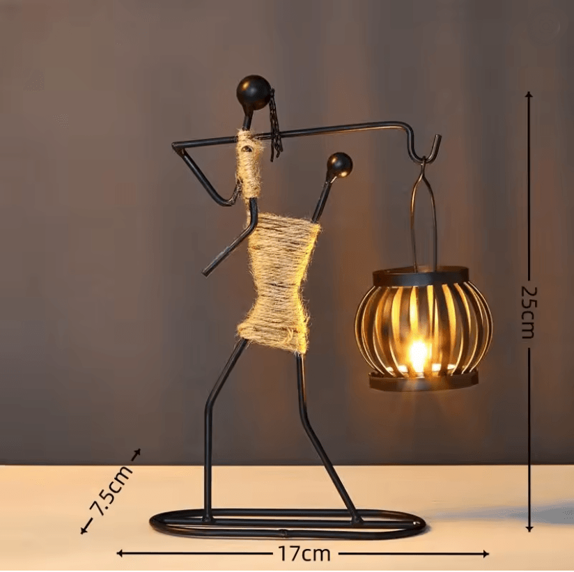 Nordic Abstract Metal Candle Holder Sculpture For Modern Home Decor 4