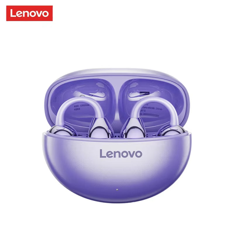 Lenovo Bluetooth Wireless Ear Clip Earbuds, Bone Conduction Headphones, TWS Panoramic Sound with Mic
