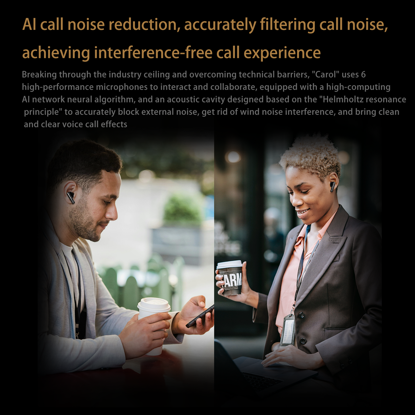 KZ Carol ANC Wireless Earphone Bluetooth 5.3, HiFi TWS Headphone, 55dB Active Noise Canceling, 6 Mic AI HD Call