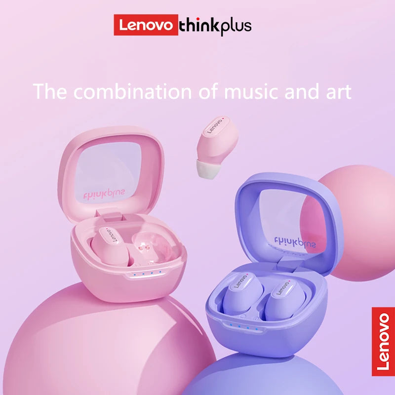 Lenovo TWS Bluetooth Earphones, Mini Wireless In Ear Headphones, Music Game Noise Cancelling Earbuds
