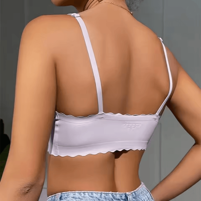 Seamless Ice Silk Wirefree Bra With Wavy Edge And Light Padded Comfort 1