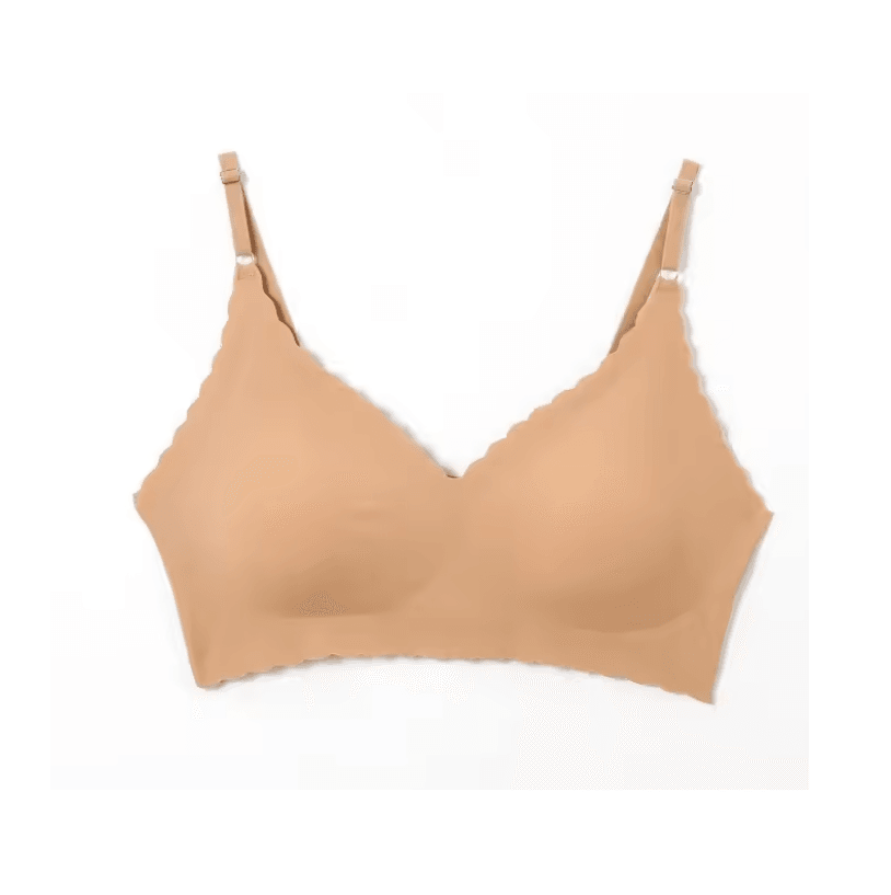 Seamless Ice Silk Wirefree Bra With Wavy Edge And Light Padded Comfort 4
