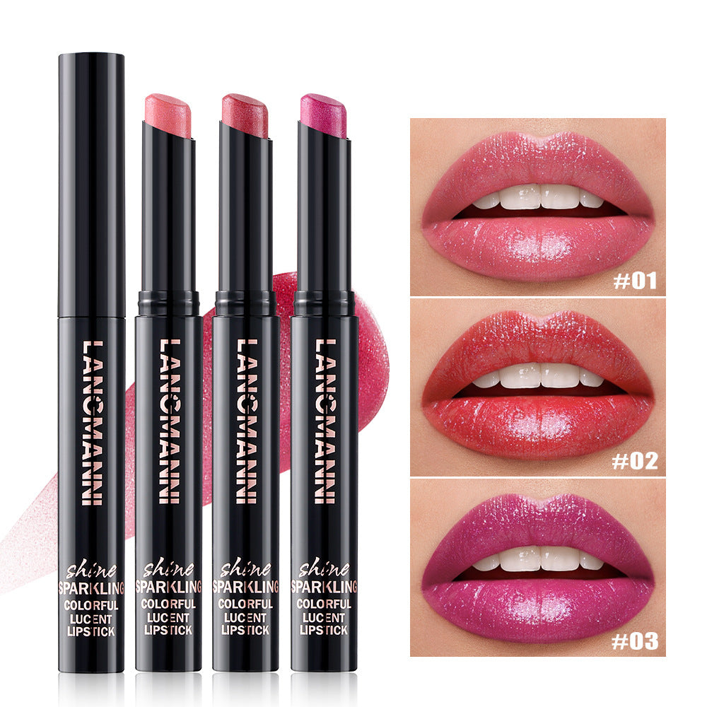 Slant Mouth Pearlescent Twist Up Lipstick Swivel Slant Mouth Design Long Lasting Color Lip Gloss 10 2