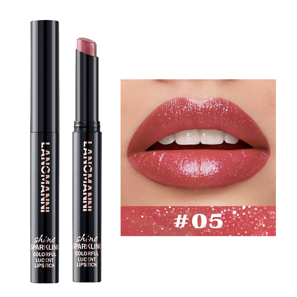 Slant Mouth Pearlescent Twist Up Lipstick Swivel Slant Mouth Design Long Lasting Color Lip Gloss 10 14