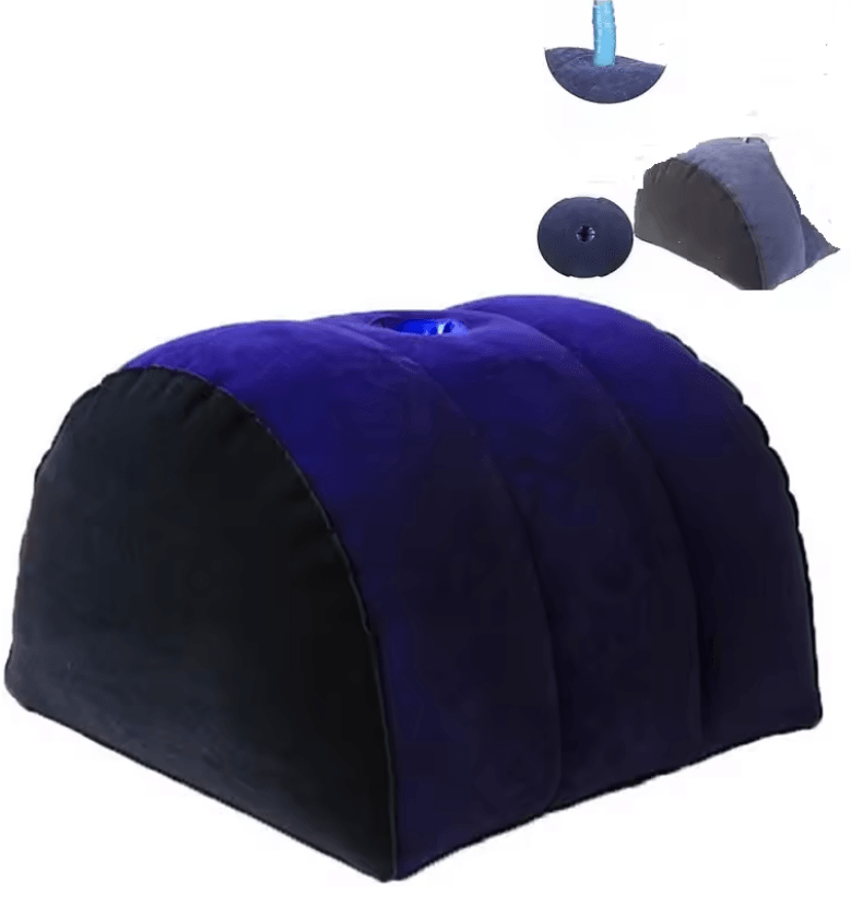 Inflatable Position Support Pillow for Couples with Half Moon Design