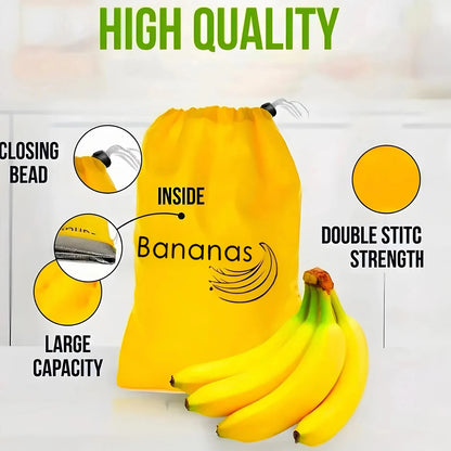 Durable Yellow Banana Storage Bags Insulated Fruit  Vegetable FreshKeep Bundle With Pocket Drawstri 2