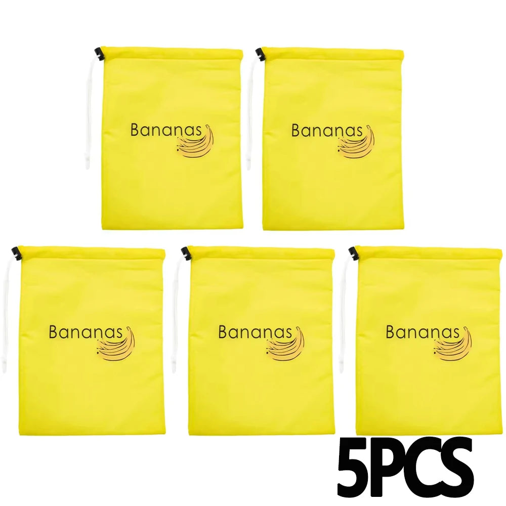 Durable Yellow Banana Storage Bags Insulated Fruit  Vegetable FreshKeep Bundle With Pocket Drawstri 9