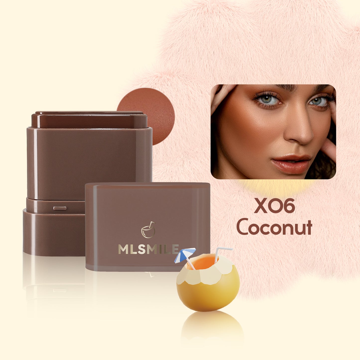 2in1 Flat Tube Fruit Blush  Lipstick Stick Easy To Apply Highlighter  Contour MultiUse Lip  Cheek M 5