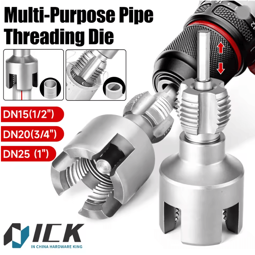 Hex Shank Pipe Threading Tool Set for PVC PPR and Water Pipes