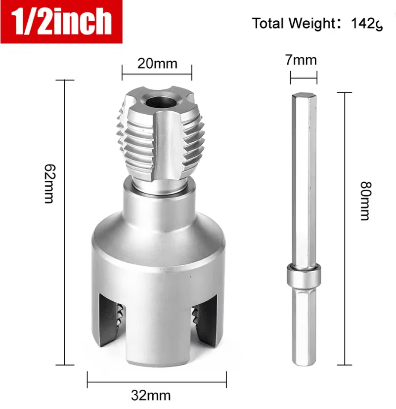 Hex Shank Pipe Threading Tool Set For PVC PPR And Water Pipes 1