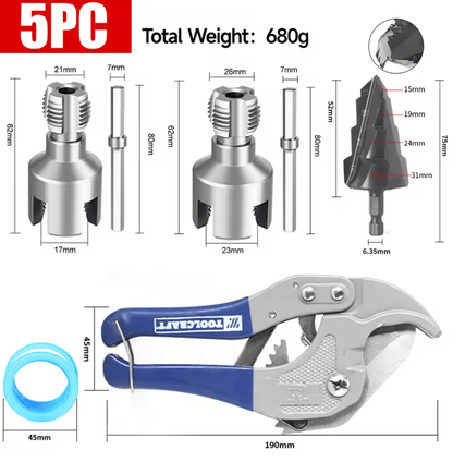 Hex Shank Pipe Threading Tool Set For PVC PPR And Water Pipes 4
