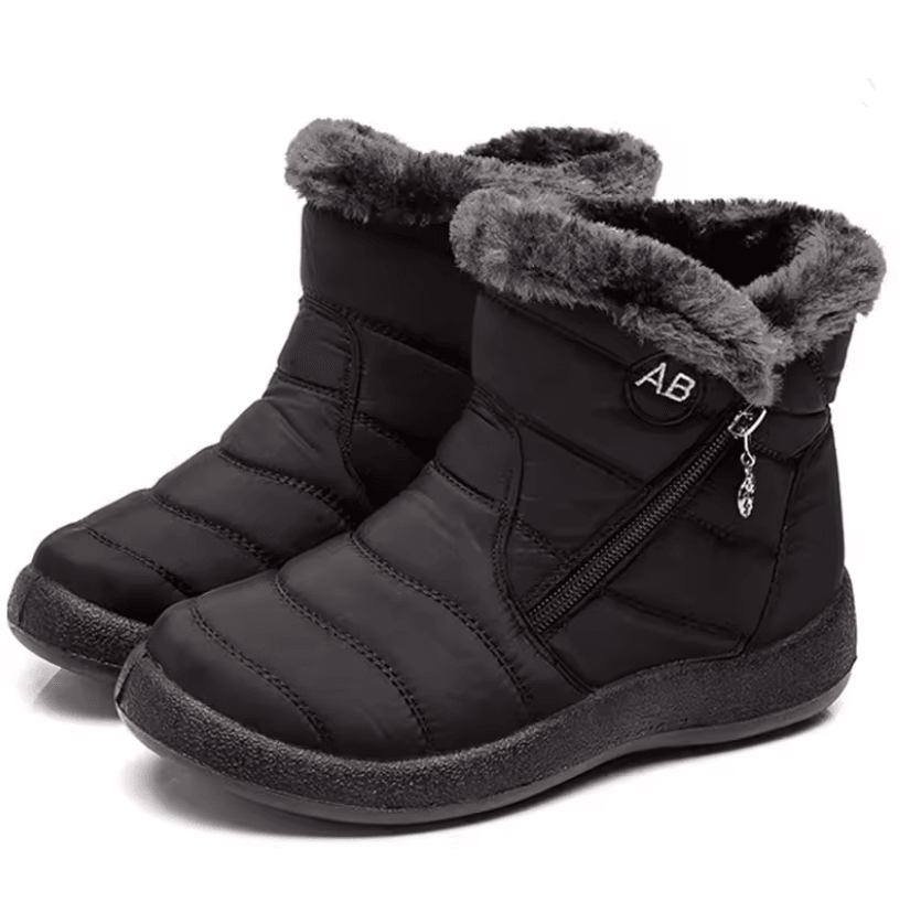 Waterproof Fur Lined Winter Boots For Women With Zipper Closure 1