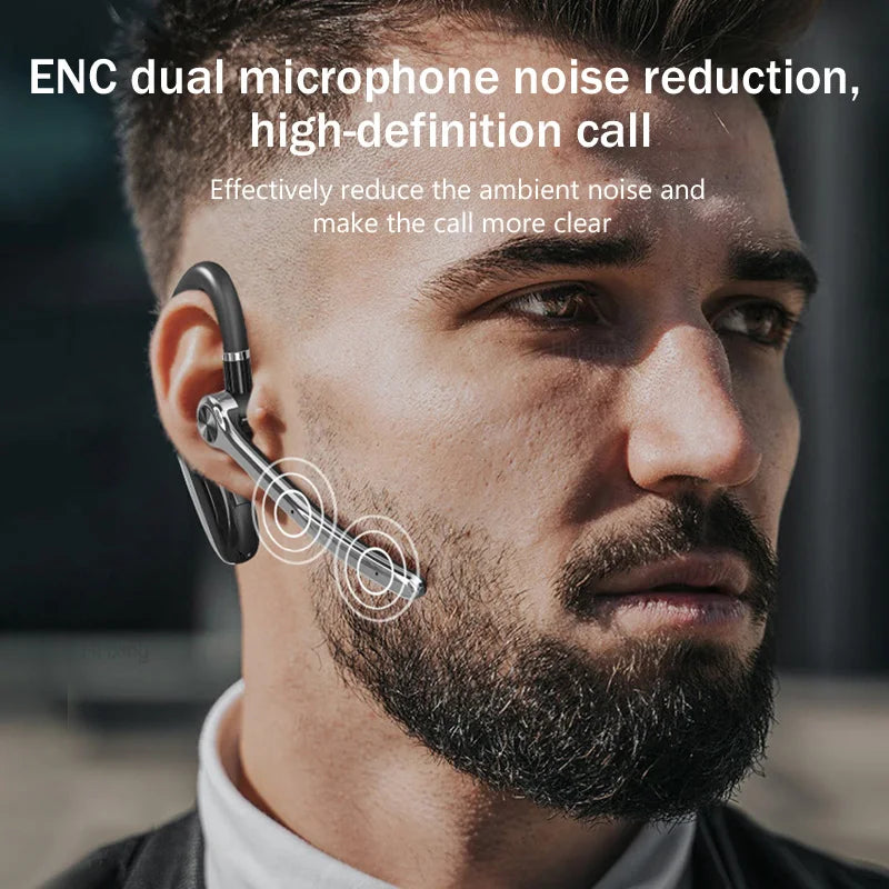 Bluetooth Earphone ENC Noise Cancelling, Wireless Headphones With Microphone, Handsfree Headset Business Driving