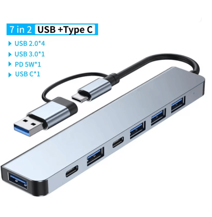 USB C Multi Hub Adapter With Card Reader Audio And USB Expansion For Macbook And Laptop 1