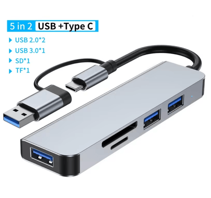 USB C Multi Hub Adapter With Card Reader Audio And USB Expansion For Macbook And Laptop 5