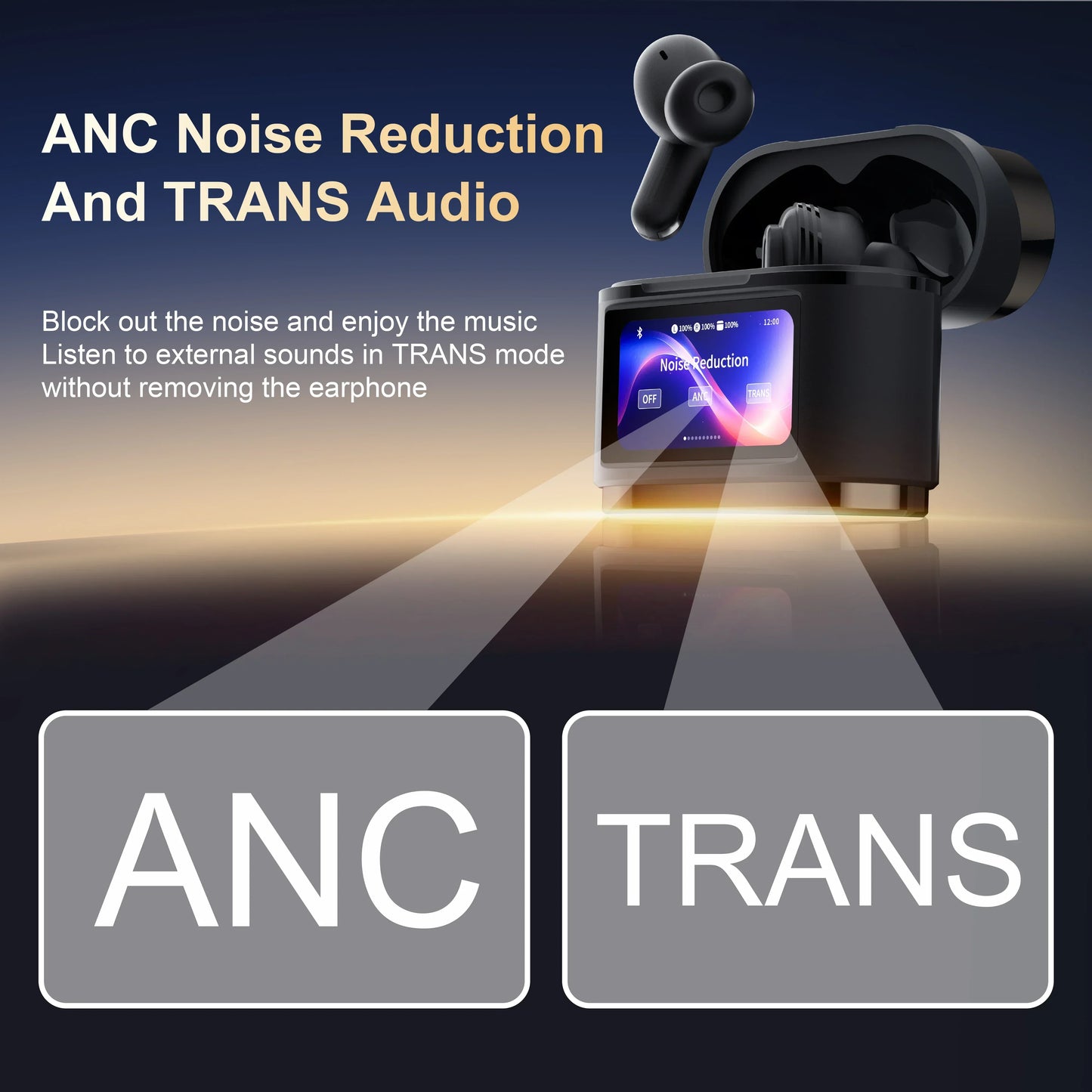Xiaomi Wireless Earbuds BD2 ANC Noise Cancelling, True Bluetooth Earphones with Mic, Digital Display HiFi Sound