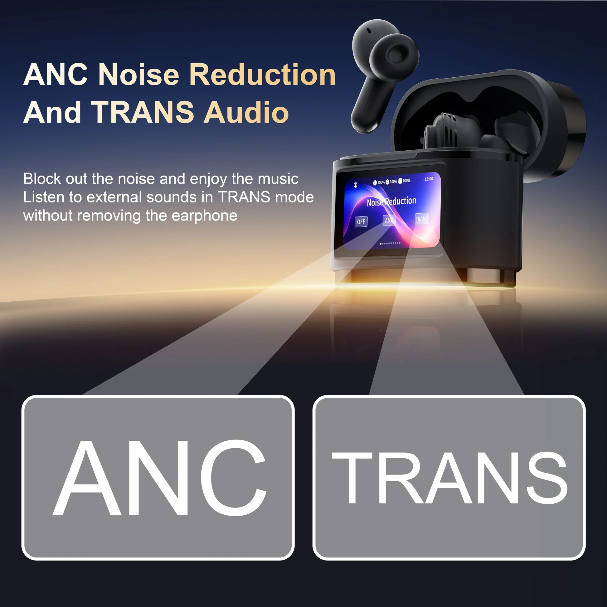 Xiaomi Wireless Earbuds BD2 ANC Noise Cancelling, True Bluetooth Earphones with Mic, Digital Display HiFi Sound