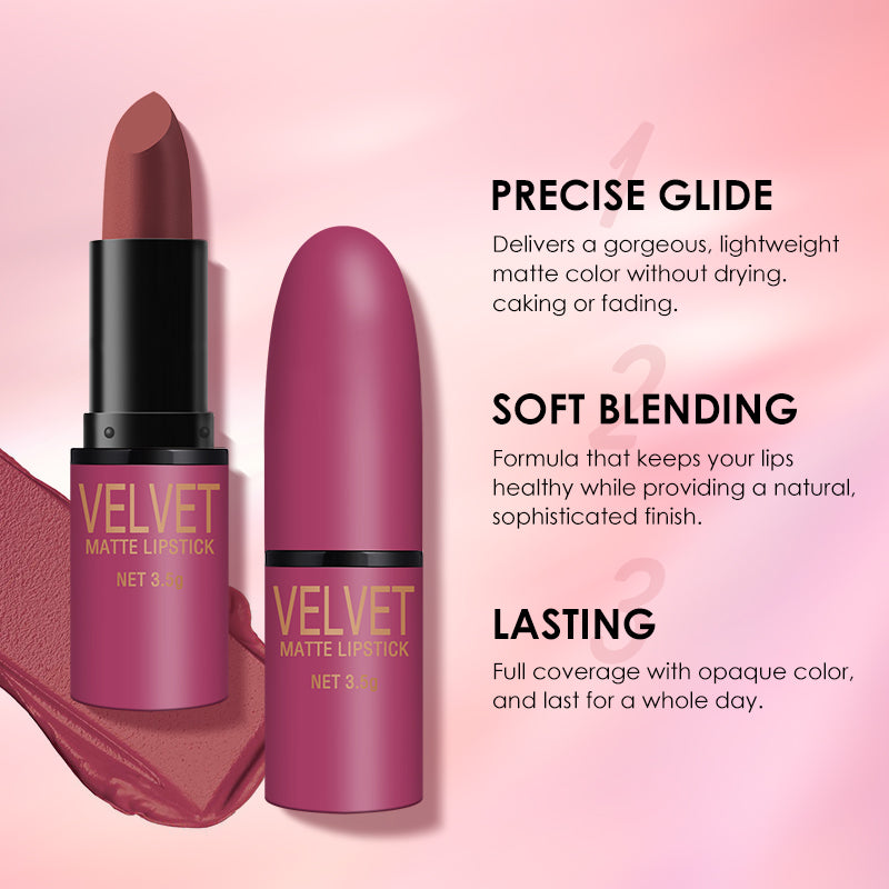 Matte Lipstick Set with Matte Finish, Waterproof, Not Easy to Stick to Cups, 6-Color Gift Box Lipstick Collection