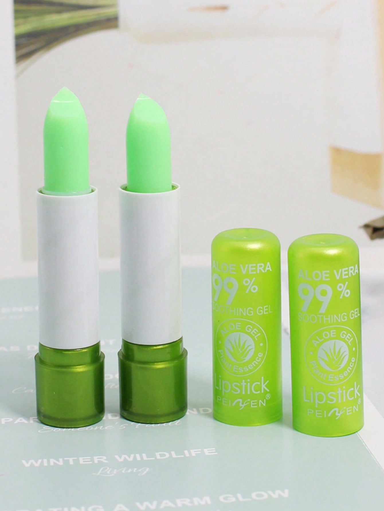 Aloe Vera ColorChanging Lip Balm Moisturizing Waterproof AntiDryness Temperature Activated Lipstick 4
