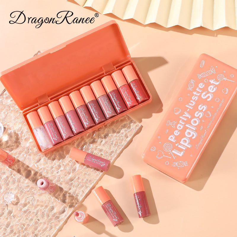 Orange Water Sample Lip Glaze Lipstick Set Moisturizing, Vibrant Lip Gloss Lip Gloss, Dye Lipstick Gift Set for Women