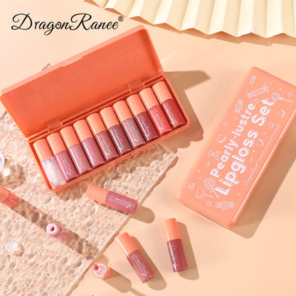 Orange Water Sample Lip Glaze Lipstick Set Moisturizing, Vibrant Lip Gloss Lip Gloss, Dye Lipstick Gift Set for Women
