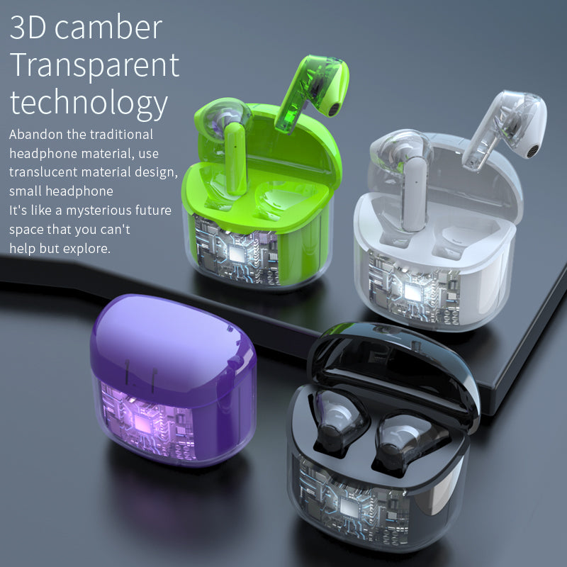 Bluetooth 5.4 Noise Cancelling TWS Earbuds, Futuristic Wireless Design, Ultra Low Power Headphones for Music and Calls