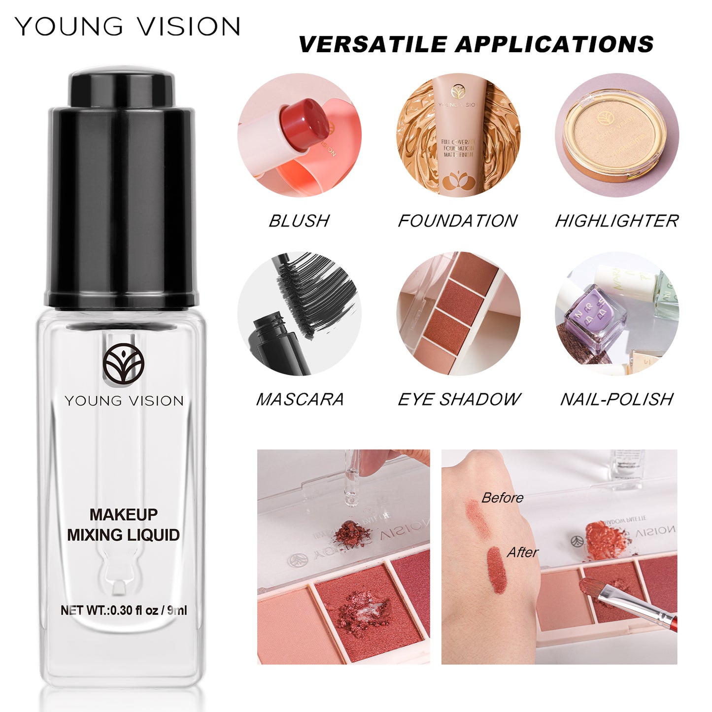 Professional Cosmetic Mixture Essence Liquid Cream Powder Eyeliner Blusher Diluent Nail Polish Eye  1