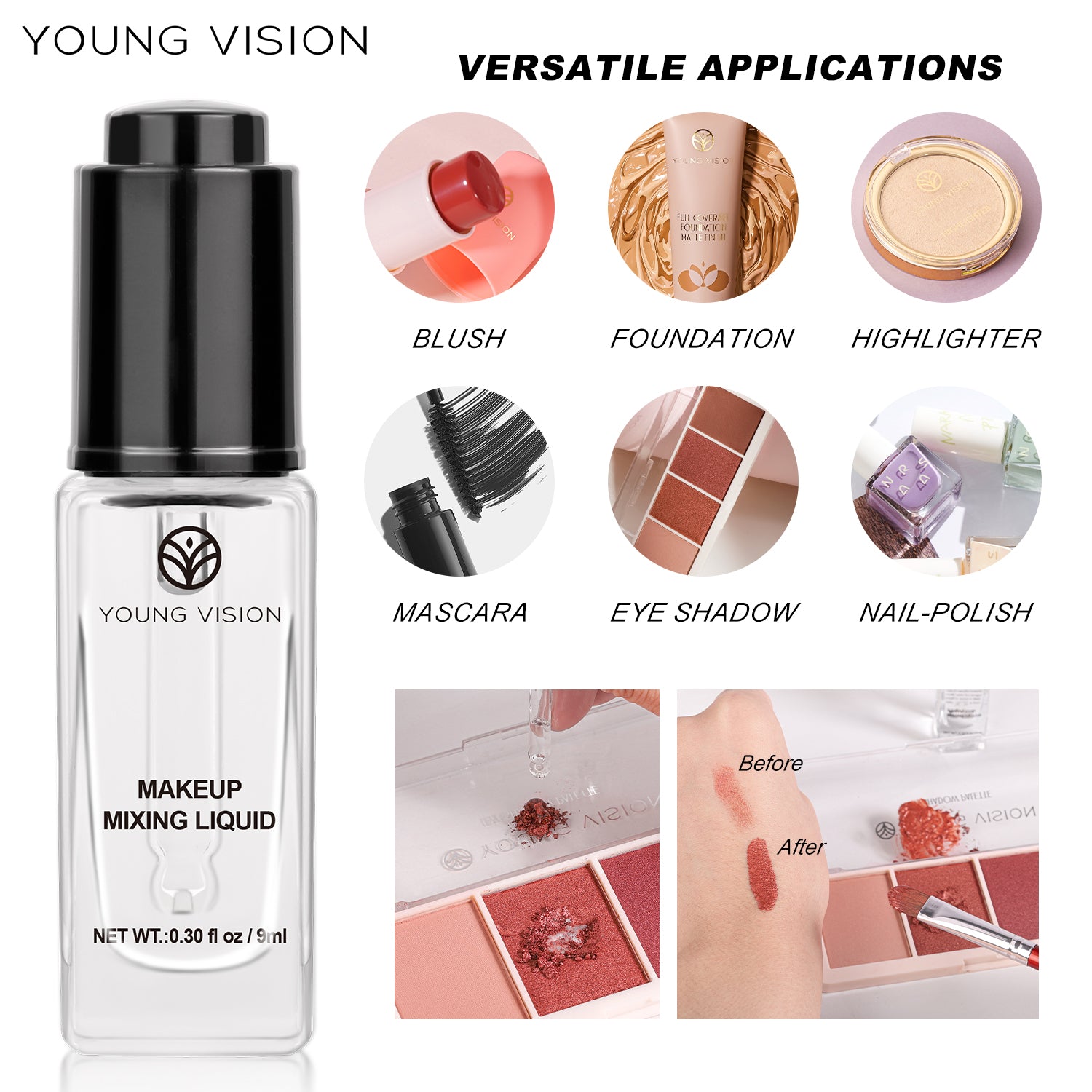 Professional Cosmetic Mixture Essence Liquid Cream Powder Eyeliner Blusher Diluent Nail Polish Eye  1