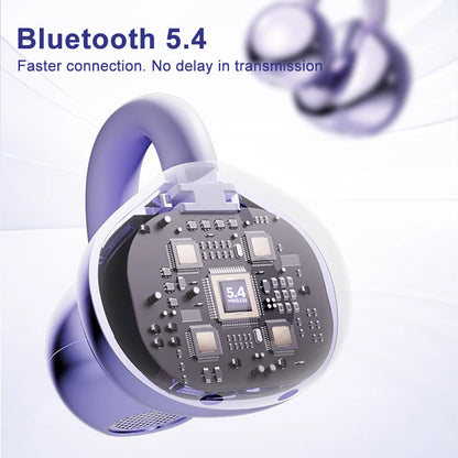 Bone Conduction Headset Bluetooth 5.4, Xiaomi Redmi Q88 Wireless Earphones, Comfortable Clip On Earbuds with Display