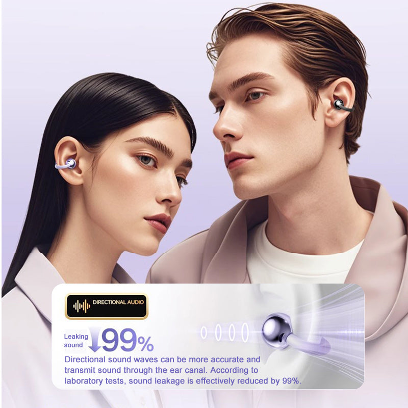 Bone Conduction Headset Bluetooth 5.4, Xiaomi Redmi Q88 Wireless Earphones, Comfortable Clip On Earbuds with Display