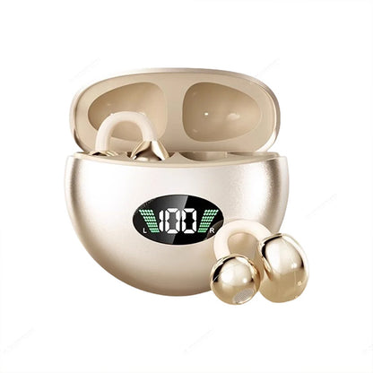 Bone Conduction Headset Bluetooth 5.4, Xiaomi Redmi Q88 Wireless Earphones, Comfortable Clip On Earbuds with Display