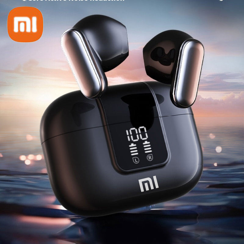 Wireless Headphones with Mic, Bluetooth Headset, LED Display Game Earbuds, Charging Noise Reduction Earphones