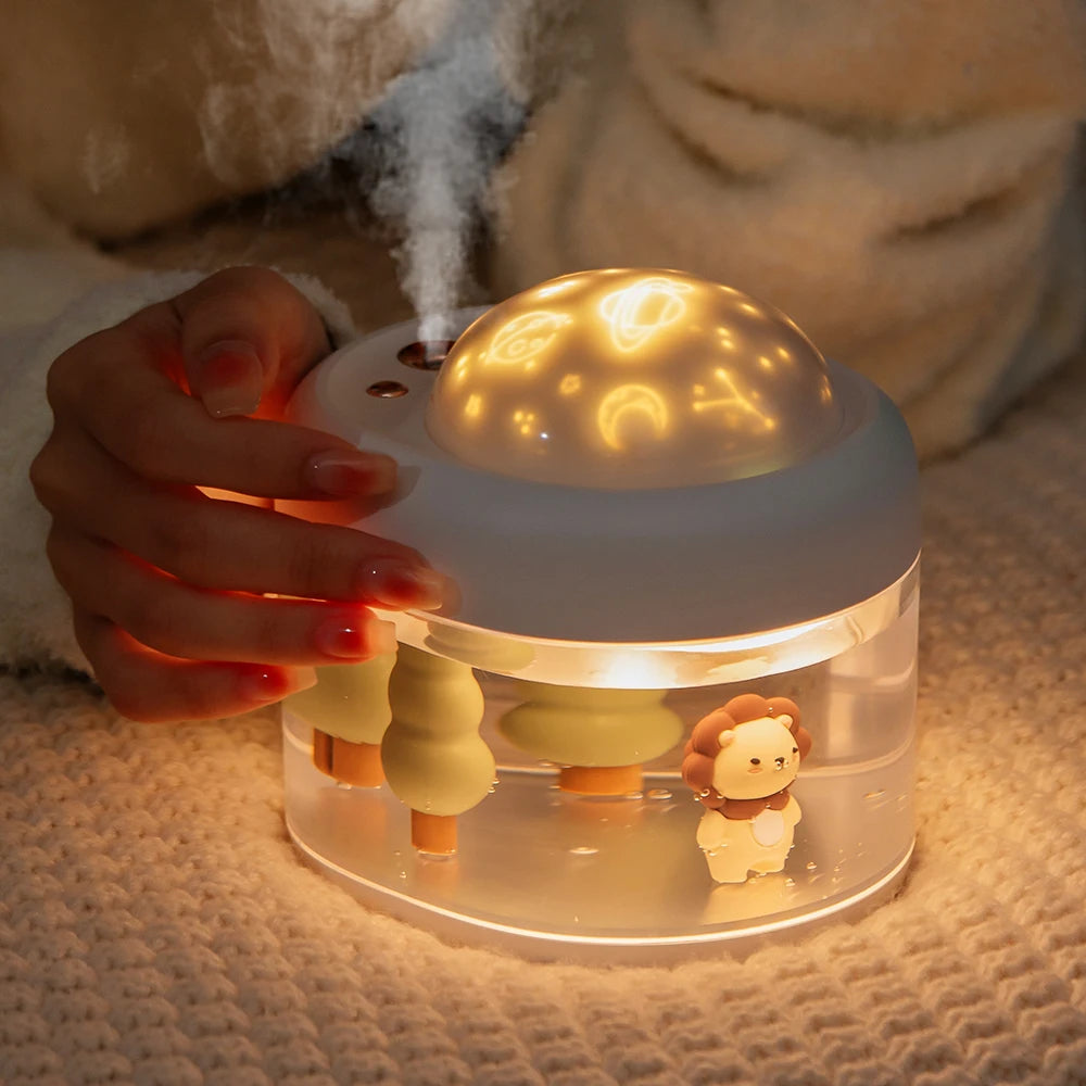 Portable Projection Lamp  Wireless Air Humidifier USB Rechargeable Colorful Night Light Purifying F 2