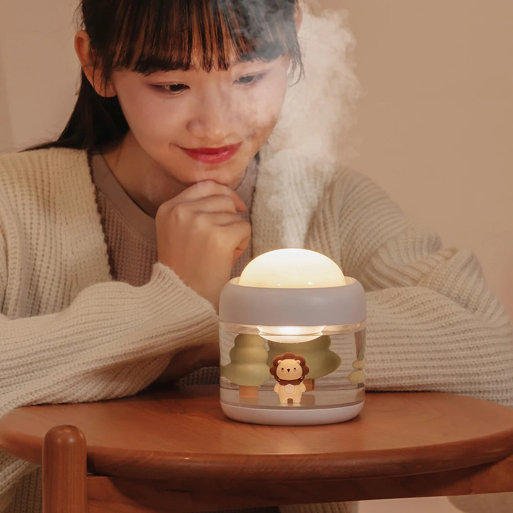 Portable Projection Lamp  Wireless Air Humidifier USB Rechargeable Colorful Night Light Purifying F 3