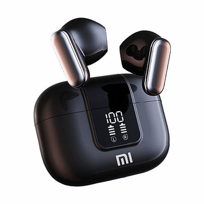 Wireless Headphones with Mic, Bluetooth Headset, LED Display Game Earbuds, Charging Noise Reduction Earphones