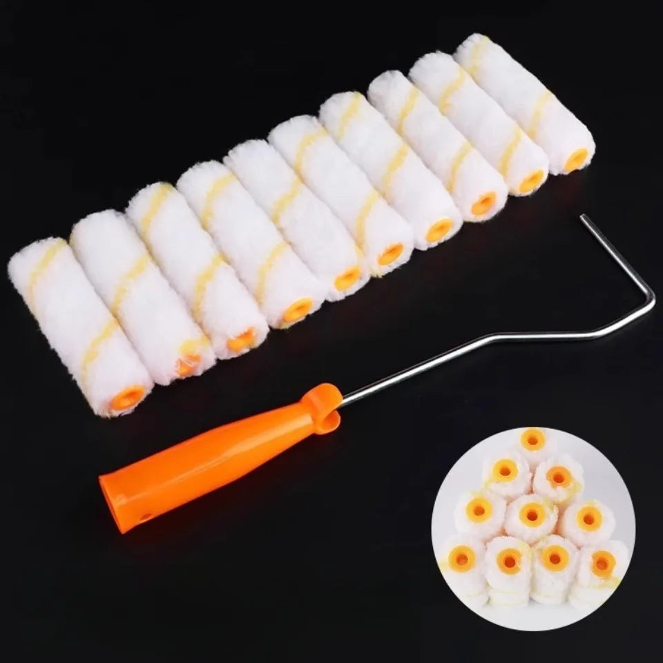 Small Corner Paint Roller Kit Core Small Roller Bracket  LintFree Polyester Blend Cover For Smooth  1