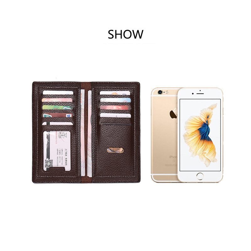 Genuine Leather Men Wallets Business Long Crocodile Style, Thin Fashion Short Wallet, No Zipper Pure Leather Card Holder
