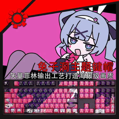 Anime Rabbit Hole Keycap Set  Translucent Cherry Profile PBTPC Keycaps For Mechanical Gaming Keyboa 11