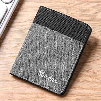 Men Ultra Thin Anti Demagnetization Wallet, Slim Card Bag, Driver's License Case for College and Daily Use