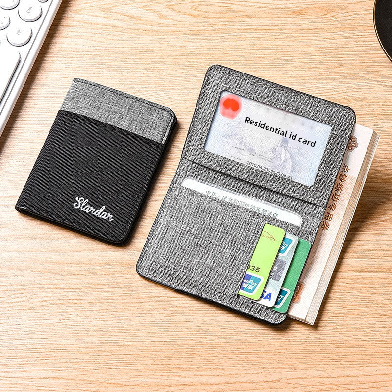 Men Ultra Thin Anti Demagnetization Wallet, Slim Card Bag, Driver's License Case for College and Daily Use