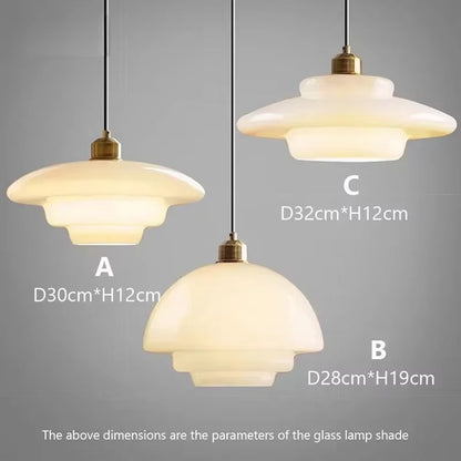 Nordic Cream White Glass Pendant Light – Modern LED Hanging Fixture for Dining Room, Bedroom, Bar & Indoor Spaces