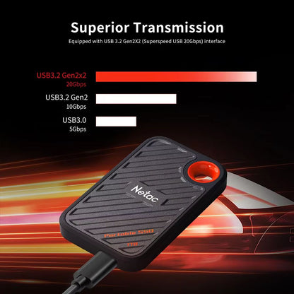 Netac BlazePro External SSD  UltraFast Portable USB 32 Gen2x2 Solid State Drive 1TB 512GB 2TB 1