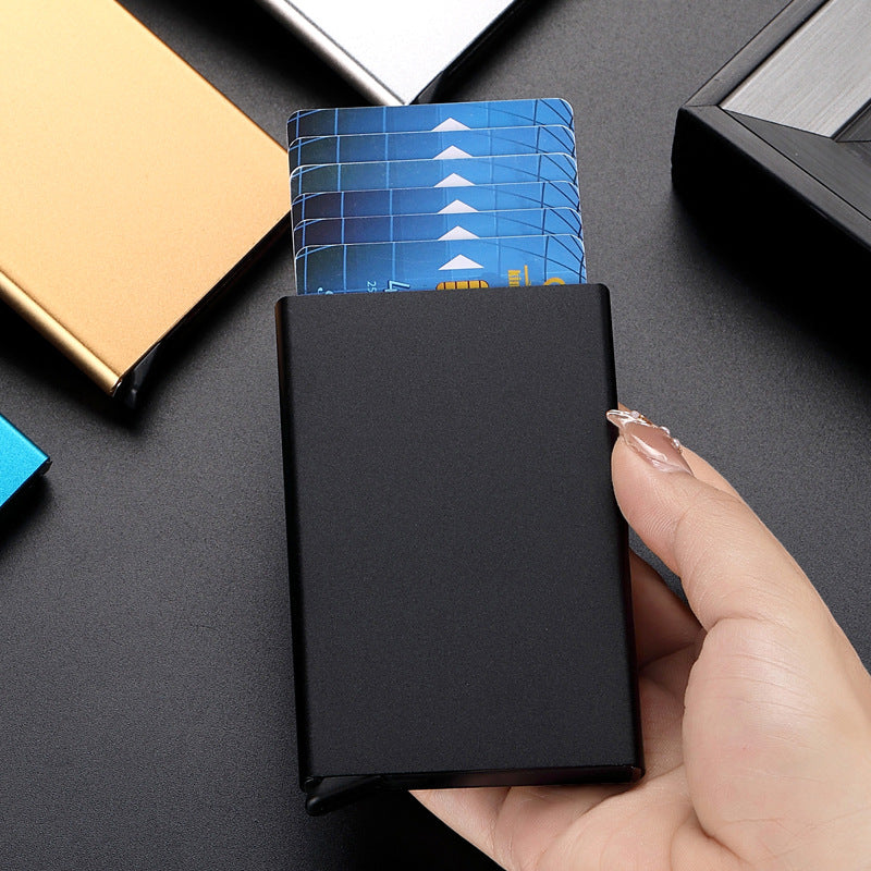 Smart Aluminium Metal Wallet, RFID ID Credit Card Holder Case, Thin Pop-up Cardholder Wallets for Men