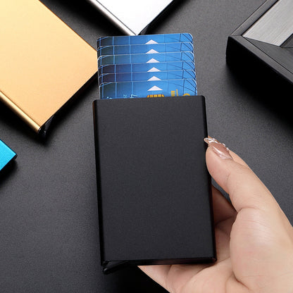 Smart Aluminium Metal Wallet, RFID ID Credit Card Holder Case, Thin Pop-up Cardholder Wallets for Men