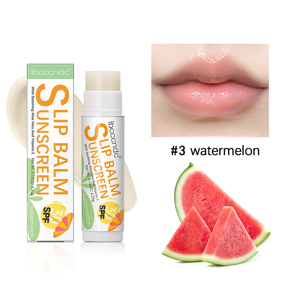 SPF 30 Sunscreen Lip Balm, UVA & UVB Protection, Moisturizing Colorless Lipstick for Healthy Lips