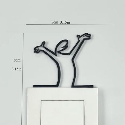 La Linea Wall Decor Scolds 2, Minimalist Wall Art, DIY Home Ornament, Adhesive Wall Stickers for Modern Decor