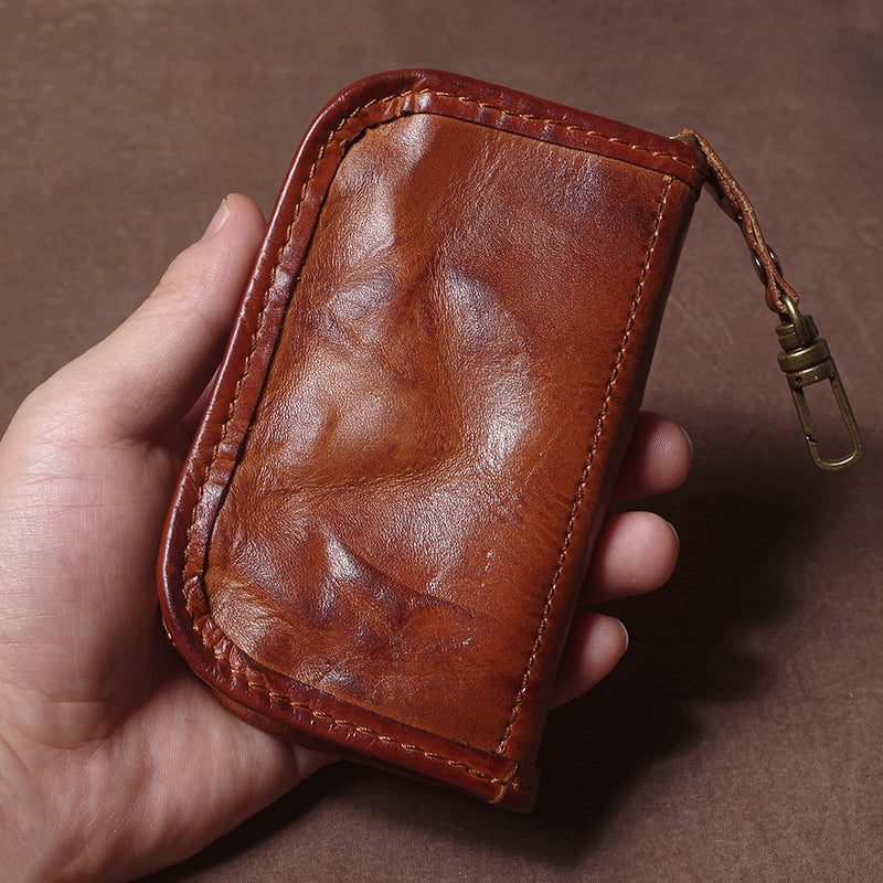 GURO Luxury Genuine Leather Key Case Organizer, Multipurpose Wallet Coin Purse, Card Holder for Men Women