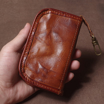 GURO Luxury Genuine Leather Key Case Organizer, Multipurpose Wallet Coin Purse, Card Holder for Men Women