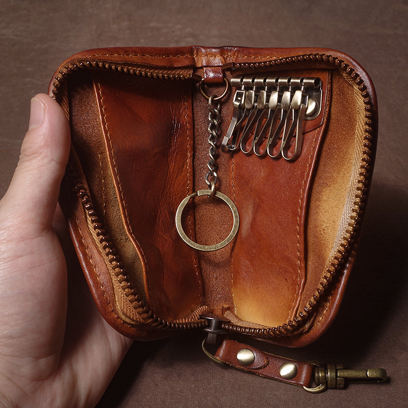 GURO Luxury Genuine Leather Key Case Organizer, Multipurpose Wallet Coin Purse, Card Holder for Men Women